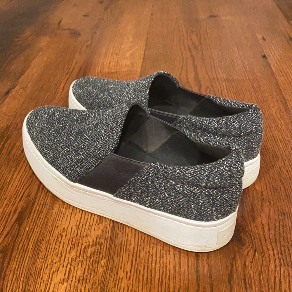 lightly worn tweed Vince platform sneakers - Picture 3 of 4